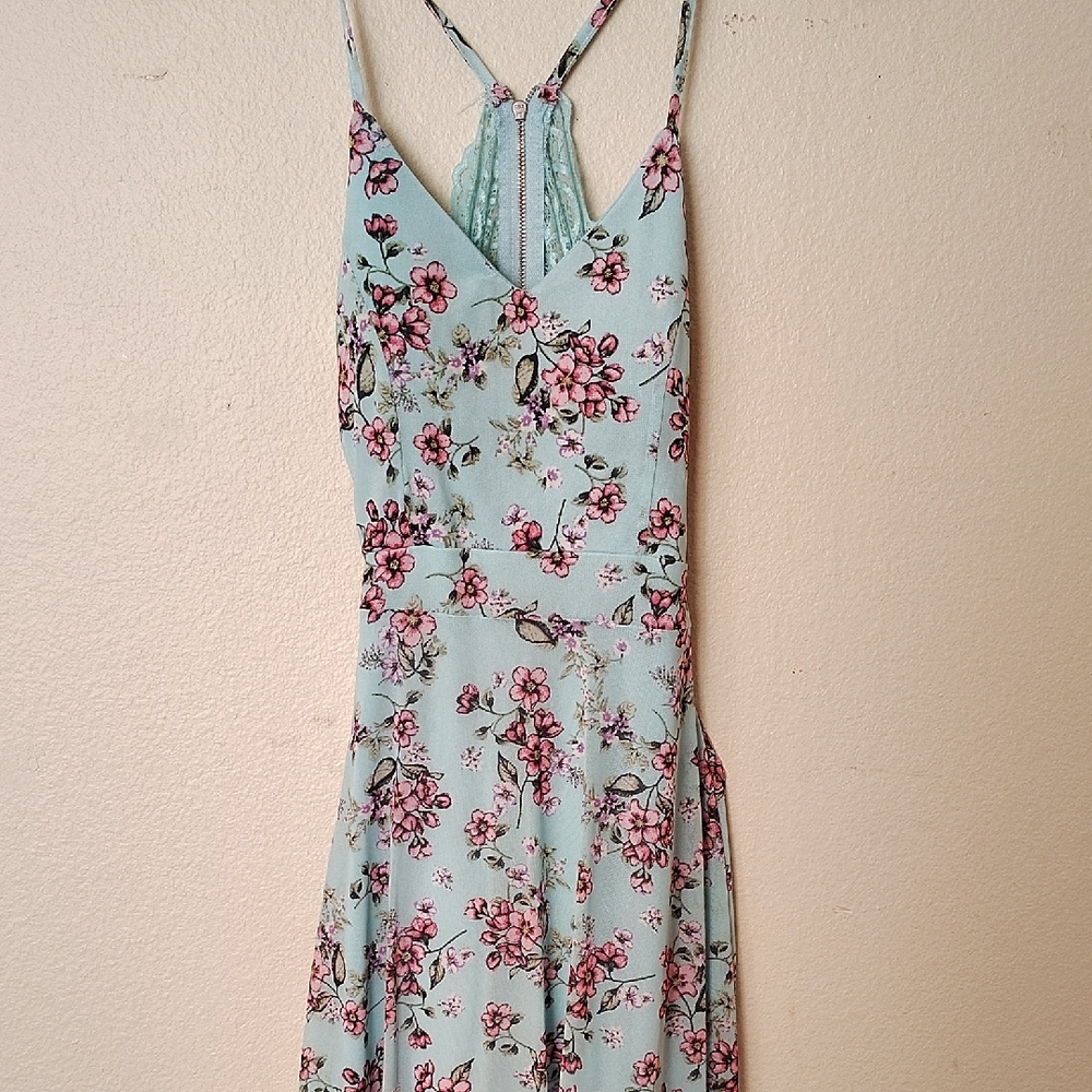 Floral Print Spaghetti Strap Dress